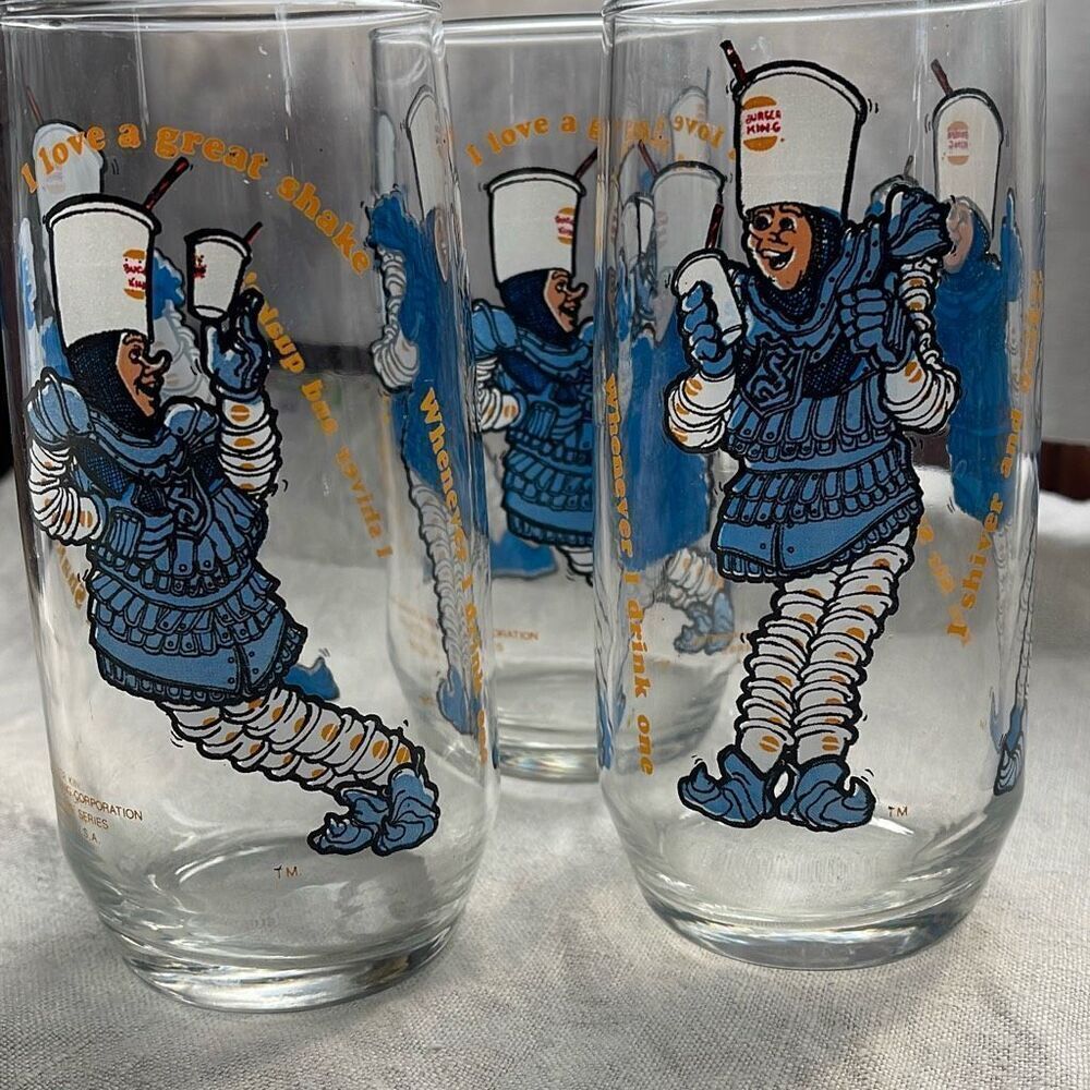 Burger King 1979 “Sir Shake -A- Lot” glass. Lot of 3 Collectors series . Made in